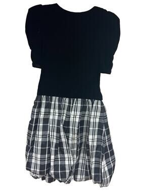 VTG 80’s ACT 1 New York Black Velvet & Taffeta Dress Satin Back Bow Sz 8-9 USA